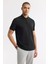 Erkek Siyah Polo Yaka Jakarlı Regular Fit T-Shirt A51Y1090 6