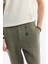Erkek Haki Beli Lastikli %100 Keten Relaxed Fit Pantolon B003032 4