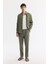 Erkek Haki Beli Lastikli %100 Keten Relaxed Fit Pantolon B003032 7