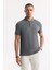 Erkek Antrasit Kıvrılmaz Polo Yaka %100 Pamuk Basic Regular Fit T-Shirt B001032 6