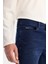 Erkek Lacivert Eskitme Yıkama Esnek Berlin Slim Fit Jean Pantolon B003521 4
