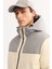 Erkek Ekru-Gri Kapüşonlu Su İtici Rüzgar Geçirmez -10°C Dayanıklı Comfort Fit Mont A52Y6164 2