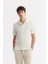 Erkek Ekru Apaj Yaka Pamuklu Jakarlı Regular Fit T-Shirt A51Y1053 1