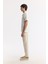 Erkek Ekru Apaj Yaka Pamuklu Jakarlı Regular Fit T-Shirt A51Y1053 3