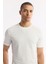 Erkek Ekru Bisiklet Yaka Rayon Triko Regular Fit T-Shirt A51Y5004 2
