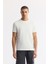 Erkek Beyaz Bisiklet Yaka Baskılı Bi-Stretch İnterlok Regular Fit T-Shirt A51Y1136 1