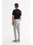 Erkek Gri Beli Lastikli Bağcıklı Duble Paça Jogger Relaxed Fit Pantolon E003000 4
