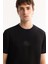 Erkek Siyah Bisiklet Yaka Viskon Karışımlı Bi-Stretch Baskılı Regular Fit T-Shirt A52Y1020 6