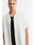 Erkek Beyaz Apaj Yaka %100 Keten Kısa Kol Oversize Fit Gömlek A51Y2209 2
