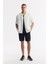 Erkek Beyaz Apaj Yaka %100 Keten Kısa Kol Oversize Fit Gömlek A51Y2209 5