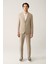 Erkek Vizon Astarsız Keten Karışımlı Comfort Slim Fit Takım Elbise Ceketi A41Y4060 5