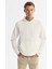 Erkek Ekru Kapüşonlu Baskılı Elastan Regular Fit Sweatshirt A42Y1332 7