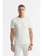 Erkek Ekru Bisiklet Yaka Baskılı Bi-Stretch İnterlok Regular Fit T-Shirt A51Y1161 1
