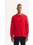 Erkek Kırmızı Bisiklet Yaka Pamuklu Şardonlu Baskılı Regular Fit Sweatshirt A52Y1327 1