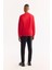 Erkek Kırmızı Bisiklet Yaka Pamuklu Şardonlu Baskılı Regular Fit Sweatshirt A52Y1327 4
