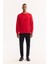 Erkek Kırmızı Bisiklet Yaka Pamuklu Şardonlu Baskılı Regular Fit Sweatshirt A52Y1327 5