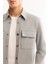 Erkek Gri Klasik Yaka Pamuklu Comfort Fit Gömlek Ceket A52Y2088 5