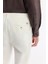 Erkek Kırık Beyaz Beli Bağcıklı Keten Karışımlı Chino Relaxed Fit Pantolon B003036 6