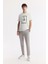 Erkek Gri Yan Cepli Beli Lastikli Bi-Stretch Comfort Slim Fit Pantolon A51Y3204 1