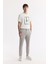 Erkek Gri Yan Cepli Beli Lastikli Bi-Stretch Comfort Slim Fit Pantolon A51Y3204 7