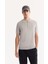 Erkek Gri Polo Yaka Fermuarlı Rayon Tüylenmeyen Triko Regular Fit T-Shirt A52Y5006 1