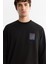 Erkek Siyah Bisiklet Yaka Pamuklu Baskılı Elastan Regular Fit Sweatshirt A42Y1286 2