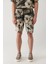 Erkek Gri %100 Viskon Beli Lastikli Desenli Etenna Relaxed Fit Şort A41Y3734 2