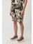 Erkek Gri %100 Viskon Beli Lastikli Desenli Etenna Relaxed Fit Şort A41Y3734 3