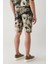 Erkek Gri %100 Viskon Beli Lastikli Desenli Etenna Relaxed Fit Şort A41Y3734 5
