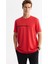 Erkek Kırmızı Bisiklet Yaka Elastan İnterlok Regular Fit T-Shirt A42Y1003 3