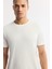 Erkek Beyaz Bisiklet Yaka Soft Touch Basic Regular Fit T-Shirt B001171 2