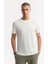 Erkek Beyaz Bisiklet Yaka Soft Touch Basic Regular Fit T-Shirt B001171 5