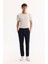 Erkek Koyu Lacivert Yanı Lastikli Kolay Ütülenen Slim Fit Pantolon A52Y3040 1