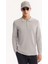 Erkek Gri Polo Yaka Fermuarlı Rayon Tüylenmeyen Basic Triko Regular Fit Kazak B005150 5