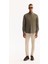 Erkek Koyu Haki Düğmeli Yaka Pamuklu Soft Touch Regular Fit Gömlek B002036 5