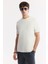Erkek Ekru Bisiklet Yaka Pamuklu Jakarlı Elastan Regular Fit T-Shirt A51Y1012 5