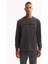 Erkek Antrasit Bisiklet Yaka Soft Touch Baskılı Regular Fit Sweatshirt A52Y1334 5