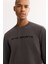 Erkek Antrasit Bisiklet Yaka Soft Touch Baskılı Regular Fit Sweatshirt A52Y1334 7