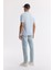 Erkek Açık Mavi Polo Yaka Basic Rayon Triko Regular Fit T-Shirt A51Y5035 4