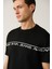 Erkek Siyah Baskılı Bisiklet Yaka Soft Touch Regular Fit T-Shirt A41Y1329 2