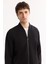 Erkek Siyah Bomber Yaka Pamuklu Bi-Stretch Regular Fit Sweatshirt A52Y1200 7