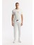 Erkek Beyaz Beli Lastikli Bağcıklı Bi-Stretch Regular Fit Eşofman Altı B003400 1