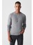 Erkek Gri Bisiklet Yaka Tüylenmeyen Triko Regular Fit Kazak E005000 3