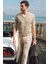 Erkek Bej Pamuklu Klasik Bel Relaxed Fit Pantolon A41Y3037 2