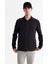 Erkek Siyah Polo Yaka Fermuarlı Cepli Regular Fit Hırka A42Y5047 7