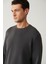 Erkek Antrasit Bisiklet Yaka Baskılı Soft Touch Regular Fit Sweatshirt A41y1224 2