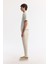 Erkek Bej Beli Lastikli %100 Keten Relaxed Fit Pantolon B003032 2