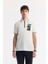 Erkek Beyaz Polo Yaka Baskılı %100 Pamuk Regular Fit T-Shirt A51Y1167 1