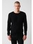 Erkek Siyah Bisiklet Yaka Baskılı Rayon Kazak A32Y5033 5