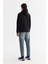 Erkek Siyah Kapüşonlu 3 İplik Şardonlu Regular Fit Sweatshirt B001103 4